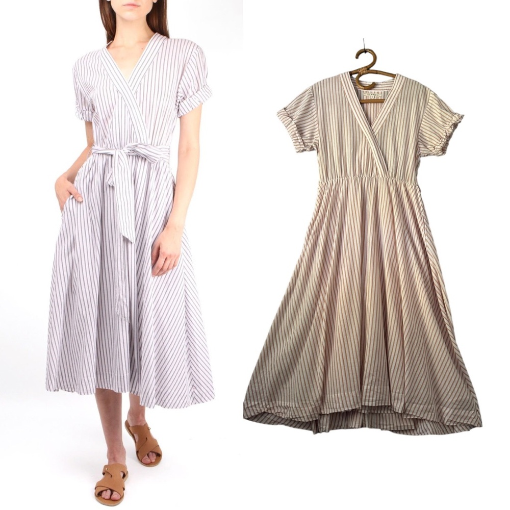 Xirena | Winn Striped Cotton Midi Dress Size M *‎ Missing Belt *